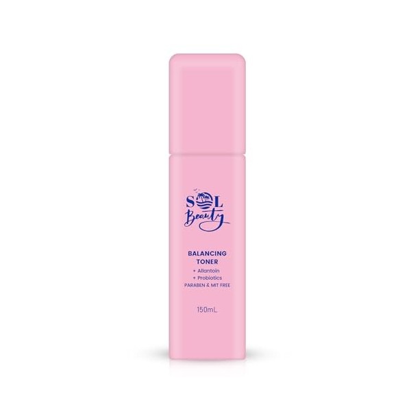 Sol Beauty Lotion tonique équilibrante pour le visage - 150 ml. Lotion tonique hydratante pour le visage, légère, étape quoti