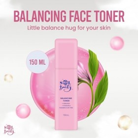 Sol Beauty Lotion tonique équilibrante pour le visage - 150 ml. Lotion tonique hydratante pour le visage, légère, étape quoti