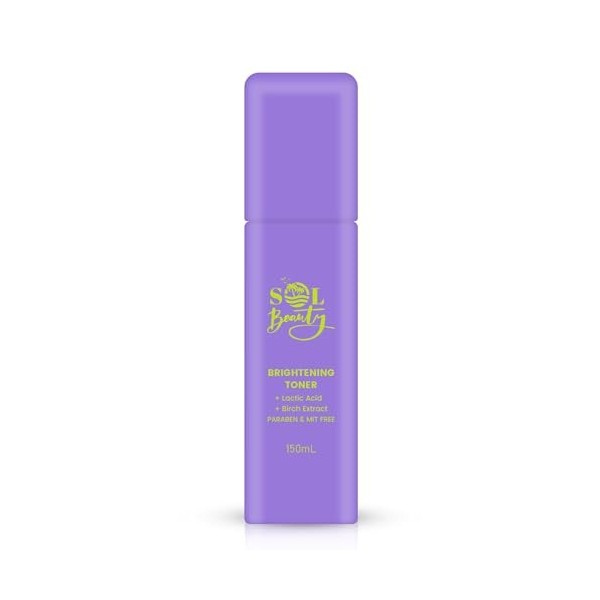 Sol Beauty Lotion tonique éclaircissante Lotion tonique hydratante quotidienne pour le visage, essence éclaircissante, exfoli