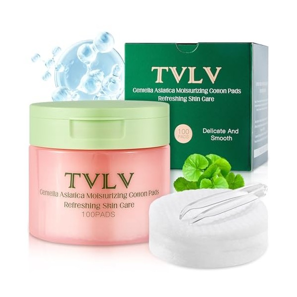 Toner Pads 100pcs,Toner Pad Centella,Tampons Toniques,Centella Tampons de Toner Hydratants,Éclaircissant,Rides Minimisant,Aff...