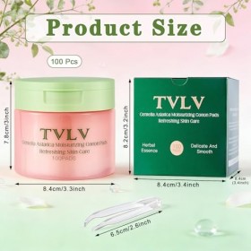 Toner Pads 100pcs,Toner Pad Centella,Tampons Toniques,Centella Tampons de Toner Hydratants,Éclaircissant,Rides Minimisant,Aff...