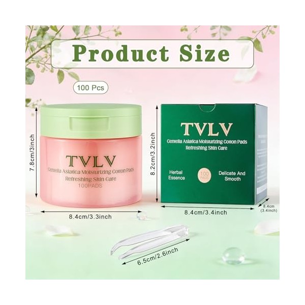 Toner Pads 100pcs,Toner Pad Centella,Tampons Toniques,Centella Tampons de Toner Hydratants,Éclaircissant,Rides Minimisant,Aff...