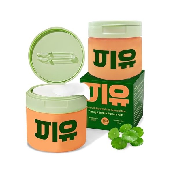 Toner Pads 100pcs,Toner Pad Centella,Tampons Toniques,Centella Tampons de Toner Hydratants,Éclaircissant,Rides Minimisant,Aff...