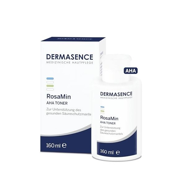 DERMASENCE RosaMin AHA Toner zur Unterstützung des gesunden Säureschutzmantels, 160 ml Solution