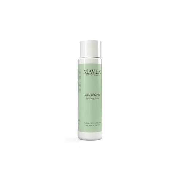 Mavex, Sebo Balance - Tonique pour le visage sans alcool avec effet astringent, exfoliant et nettoyant, 200 ml