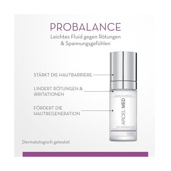 JEAN DARCEL ARCELMED Fluide apaisant pour le visage - Fluide anti-rougeur 30 ml - Réduit les rougeurs - Renforce la barrière