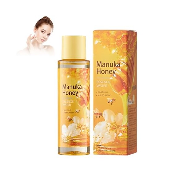Eau de Soin Visage au Miel, Hydratante et Apaisante, Soin Revitalisant Nourrissant pour Tous Types de Peau, Usage Quotidien M