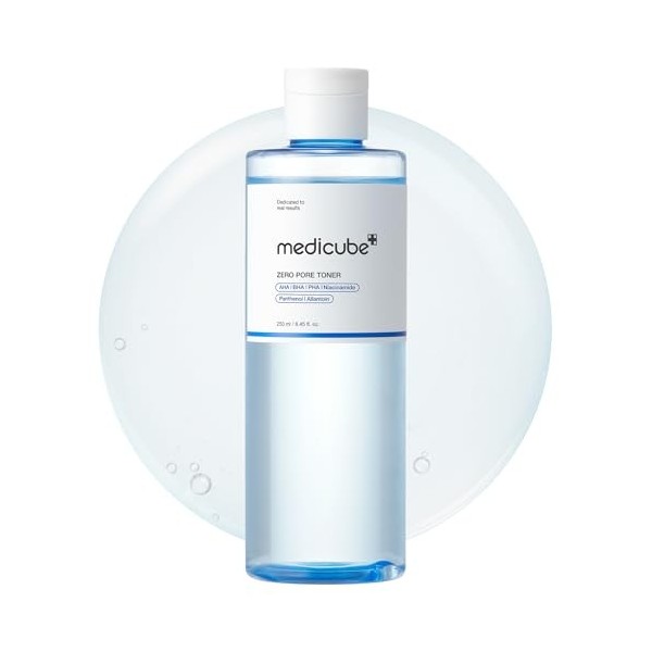 Medicube Zero Pore Toner I 8.45 fl.oz – Toner exfoliant & hydratant avec AHA, BHA, PHA, Niacinamide & Panthénol – Pour pores