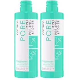 Catrice - Tonique Facial Peeling & Toner Pore 2 en 1 Lot de 2 Lotions Toniques
