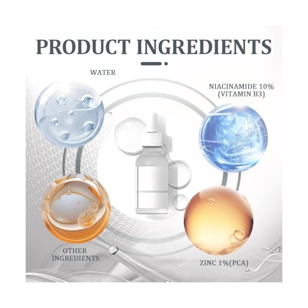 Tomedeks Essence Faciale Boostant le Renouvellement Cutané, Niacinamide & Acide Hyaluronique pour tous types de peau Imperfec