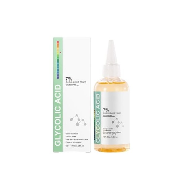 Tonique Acide Glycolique 7%, Pour Une Exfoliation Efficace Et Douce, Nettoie Les Pores En Profondeur Et Élimine Les Impuretés