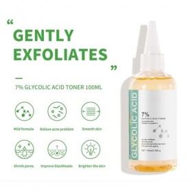 Tonique Acide Glycolique 7%, Pour Une Exfoliation Efficace Et Douce, Nettoie Les Pores En Profondeur Et Élimine Les Impuretés