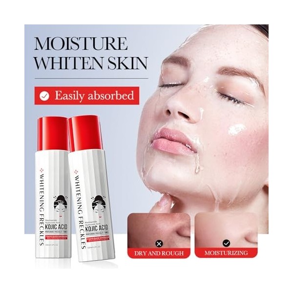 Tonique Visage À Lacide Kojique Pour Une Peau Éclatante Et Uniforme, Réduction De Lapparence Des Taches De Vieillesse Et De