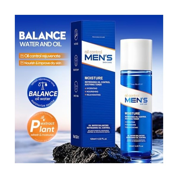 Lotion Tonique Pour Hommes, Nettoyage Profond, Contrôle La Production De SébuM Et Réduit Les Brillances, Pour Une Peau Fraîch