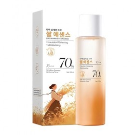 Toner Éclaircissant à Lextrait de Riz 70%, Lotion Hydratante et Nourrissante pour le Visage, Estompe les Taches Sombres et U