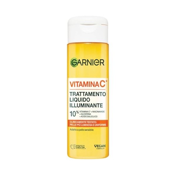 Garnier Vitamine C éclaircissante pour tous les types de peau, hydratation intense et lumineuse, peau rayonnante et uniforme,