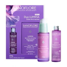 Sanoflore Duo LUMINA Éclat Anti‑Taches – Sérum Visage 30ml + Lotion Aqua 50ml – Anti-Taches Brunes & Acné – Bio & Vegan – Réd...