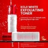 Koji White Exfoliating Toner for Face with 5% PHA BHA Toner, 2% Niacinamide, Kojic Acid & Hyaluronic Acid | Hydrating & Sooth