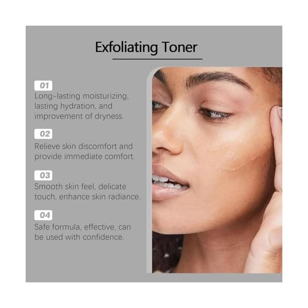 Tonique Exfoliant Hydratant - 100ml - Acide Hyaluronique & Glycolique - Soin Quotidien Visage Pour Une Peau éclatante Et Un T