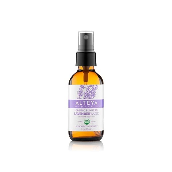 Alteya Organic Eau de Lavande - Vaporisateur 60 ml Bioglass - Certifié 100% bio USDA, vendu directement par le producteur et ...