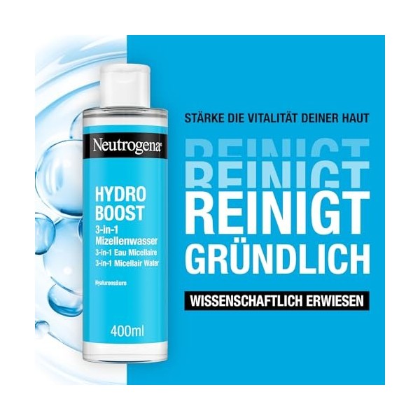 Neutrogena Hydro Boost Eau micellaire – Nettoyage efficace et doux du visage – 400 ml