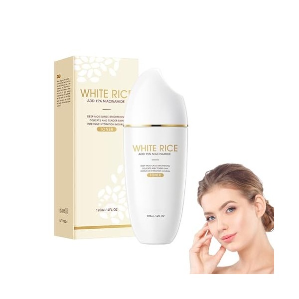 Tonique pour le visage au riz et à la niacinamide, tonique bio à leau de riz, tonique claire pour la peau, avec extrait de r