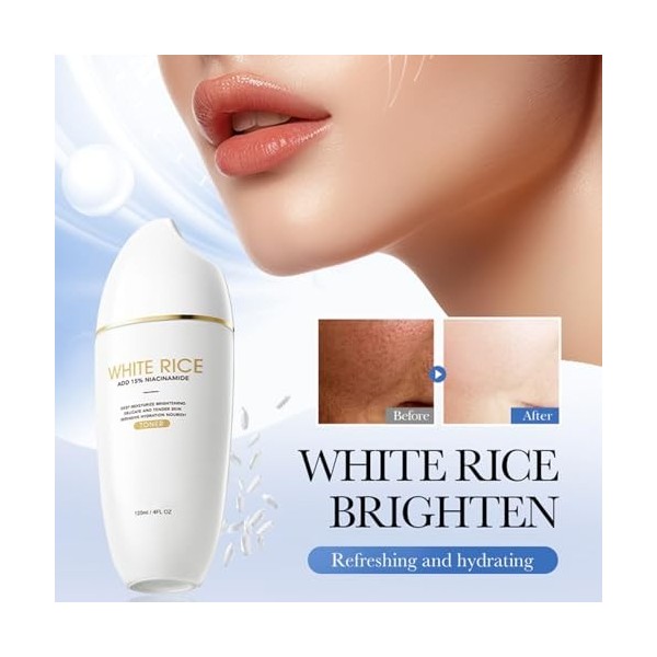 Tonique pour le visage au riz et à la niacinamide, tonique bio à leau de riz, tonique claire pour la peau, avec extrait de r