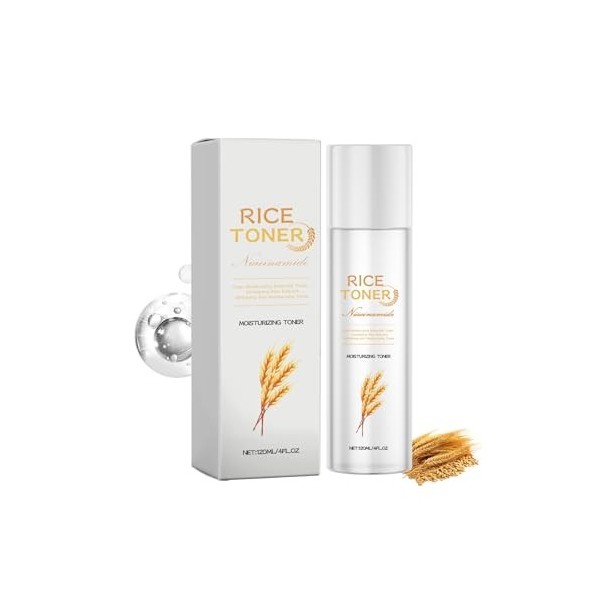 Rice Pure Essential Toner, 120 ml, tonique de lait hydratant naturel pour le visage, tonique pour le visage, raffermissement 