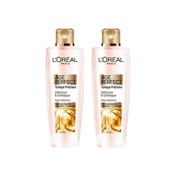 LOréal Paris - Lotion Tonique Fraîcheur - Défroissante, Défatiguante & Fortifiante - Pour une Peau Rafraîchie & Douce - Enri