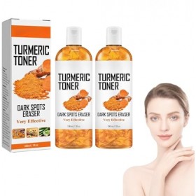 Tkekruh Toner Turmeric 2PC Turmeric Toner au Curcuma 100ml Tonique Exfoliant pour le Visage Turmeric Dark Spot Corrector Seru