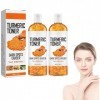 Tkekruh Toner Turmeric 2PC Turmeric Toner au Curcuma 100ml Tonique Exfoliant pour le Visage Turmeric Dark Spot Corrector Seru
