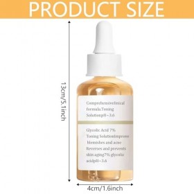KIKVTER Acide Glycolique, Acide Glycolique 7% Toning Solution, Glycolic Acid Lotion Tonique Visage, Convient à Tous les Types
