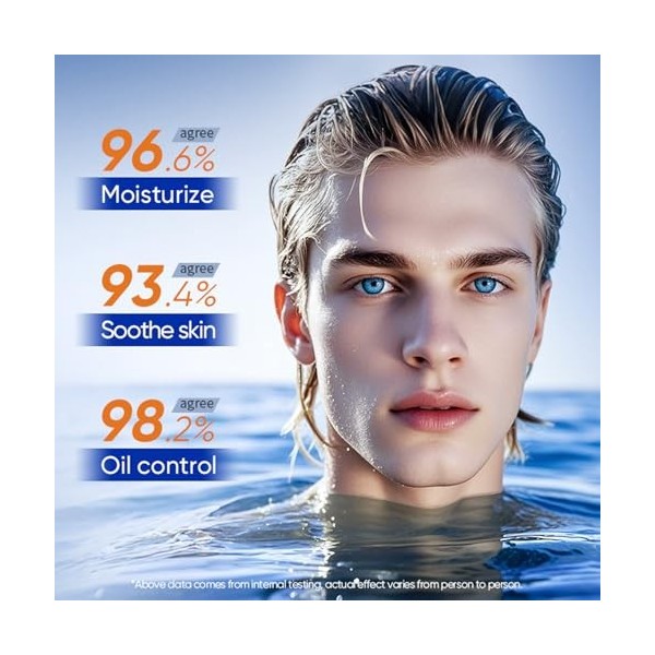 Toner hydratant pour homme - 120 ml - Natural Face Glow - Eau fraîche - Visage raffermissant les pores - Hydratant intensif -