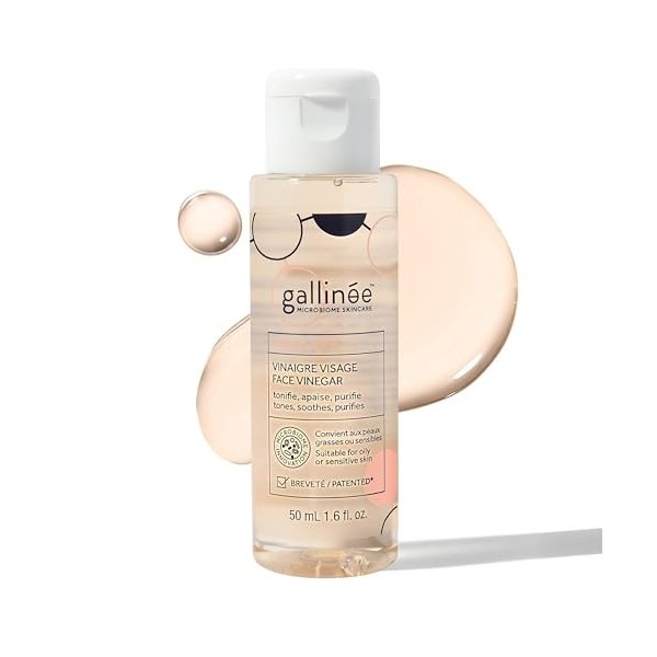 Gallinée - Vinaigre pour le visage - Tonique visage pour pores raffinés - avec vinaigre de cidre de pomme infusé à lhibiscus ...