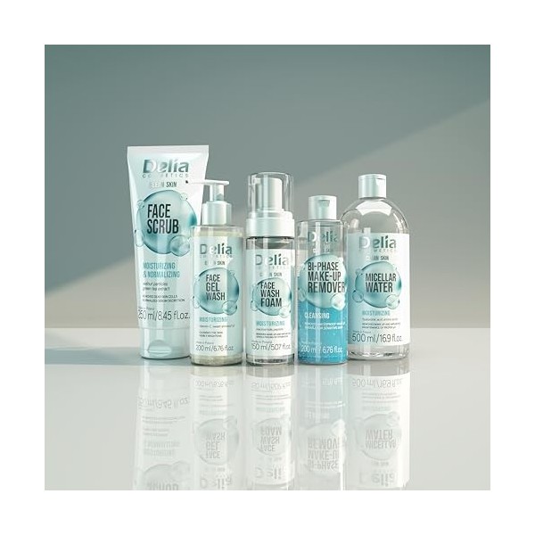 Delia Cosmetics - Clean Skin - Démaquillant biphasé visage et contour des yeux - Pour tous types de peau - Élimine le maquill