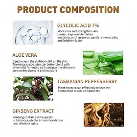 Glycolic Acid 7% Toning Resurfacing Solution,Facial Exfoliation Astringe Pores, Exfoliating Toning Solution,Ordinary Glycolic