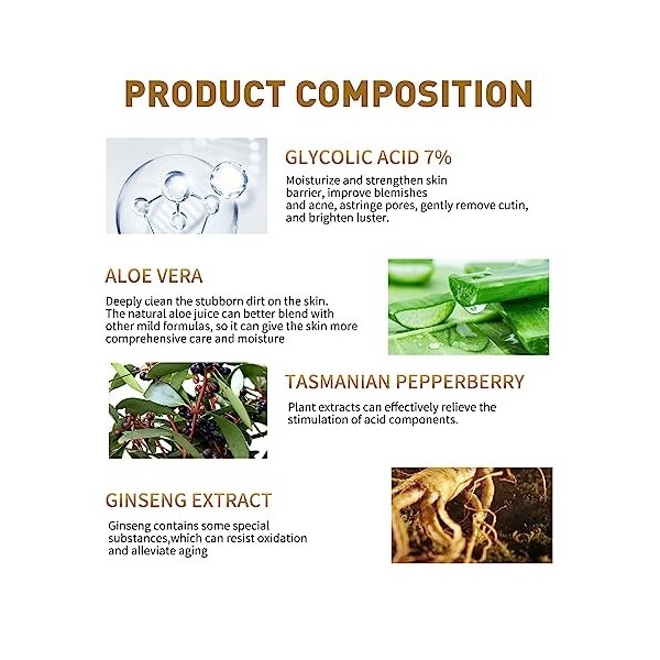 Glycolic Acid 7% Toning Resurfacing Solution,Facial Exfoliation Astringe Pores, Exfoliating Toning Solution,Ordinary Glycolic