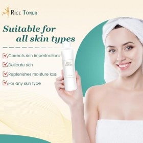 Rice Toner, Toner Visage Korean, Korean Skincare Toner visage, Lotion Tonique Visage Toner Riz, Raffermissant, Hydratant, Non