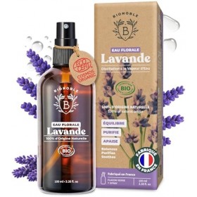 BIONOBLE Hydrolat Lavande Bio - Apaise, Purifie et Régule lAcné - Spray Lavande Bio pour Visage, Corps et Cheveux - Eau Flor ...