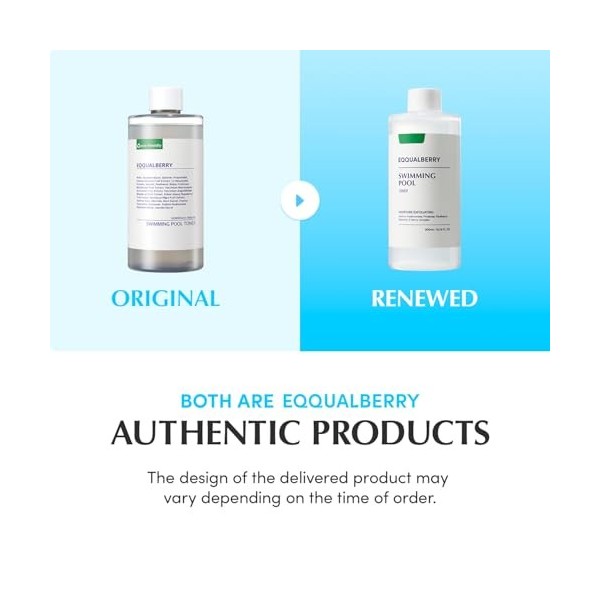 EQQUALBERRY Swimming Pool Toner 300ml – Lotion Tonique Visage Hydratante avec Enzymes Naturelles et Acide Hyaluronique – Exfo