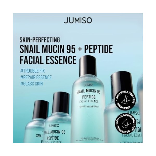JUMISO Mucine descargot 95% + essence de peptide, sérum hydratant pour peaux sèches, hydratation quotidienne en profondeur