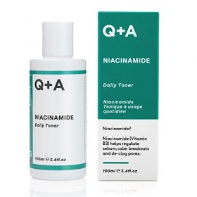 Q+A Niacinamide Daily Toner : Tonique facial avancé pour réduire les éruptions cutanées et nettoyer les pores, pour une peau 