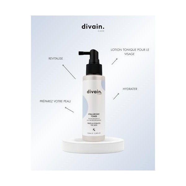 Hyaluronic Toner hydratant pour le visage avec acide hyaluronique + glycérine, idéal pour peaux déshydratées, normales à mixt