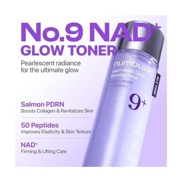numbuzin No.9 Toner | NAD+ PDRN Glow Boosting Toner | Glowing, Firming, Hydrating, Elasticity, Wrinkles, Fine Lines, Korean S
