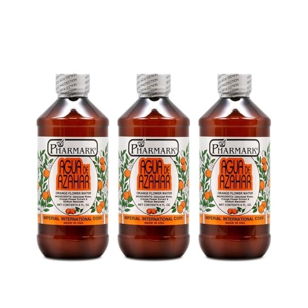 Agua De Azahar 227 g. Pharmark Lot de 3 flacons deau pour fleur doranger