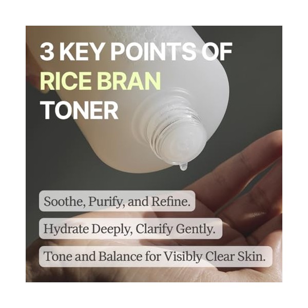 Tonique au son de riz coréen pour le visage tonifie, rajeunit et hydrate , hydratant végétalien avec acide hyaluronique et e