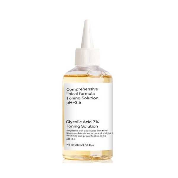 AstraVox Toner Visage à lAcide Glycolique 7%, Exfoliant à lAcide Glycolique, Rétrécit Les Pores, Élimine lAcné, Contrôle L
