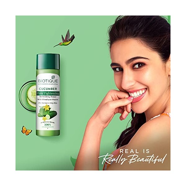 Biotique Cucumber Pore Tightening Freshener with Himalayan Waters for Normal To Oily Skin