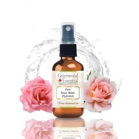 Greenwood Essential Eau de rose pure hydrosol rose damascena 100 % naturelle de qualité thérapeutique 50 ml