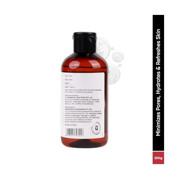 Underated Balancing Face Toner with Witch Hazel & Niacinamide | Refreshing & Lightweight Formula for Daily Use | Suitable for